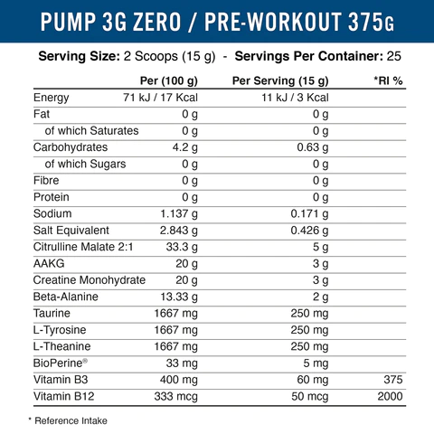 Applied PUMP 3G Pre-Workout | Caffein FREE, 25 Servings